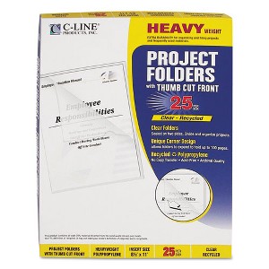 C-Line Poly Project Folders, Letter Size, Clear, 25/Box - 1 of 4