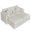 Modern Minimalist Cream Two-Seater Sofa - 2 of 4