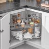 VEVOR 28" Kidney Shaped Chrome Corner Organizer, 2 Tier Height Adjustable Storage Rack, Carbon Steel Lazy Susan Replacement Shelf, Silver - 2 of 4
