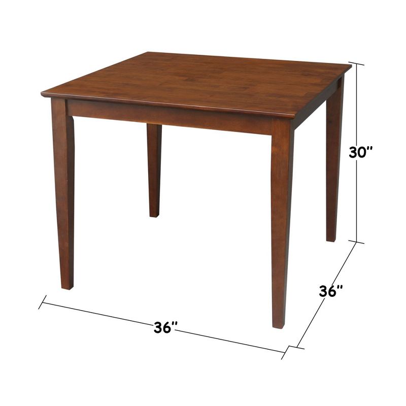 36" Square Solid Wood Top Table with Shaker Legs - International Concepts, 4 of 8