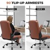 COMHOMA  Leather Office Chair, Big and Tall Office Chair 300LBS Wide Seat, High Back Executive Leather Chair Adjustable Task Chair Lumbar Back - 3 of 4