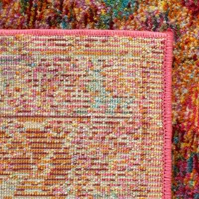 Luxor Fuchsia and Gold Hand-Knotted Runner Rug
