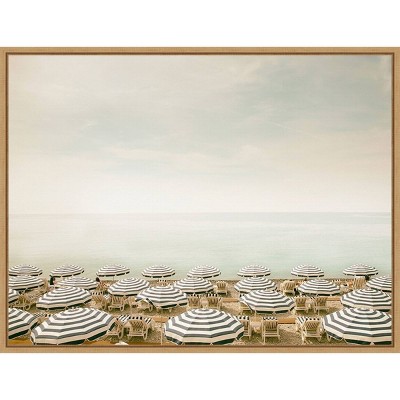 24" x 18" Seaside 4 by Carina Okula Framed Canvas Wall Art - Amanti Art