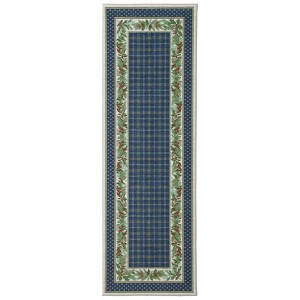 COZONY Bordered Plaid Christmas Rug, Washable Low Pile Non Slip Holiday Carpet for Living Room Bedroom Dining Room - 1 of 4