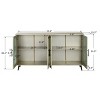 60'' Arched Glass Door Storage Cabinet with Adjustable Shelves,Accent Sideboard for Entryway or Living Room-Baofuwish - 4 of 4