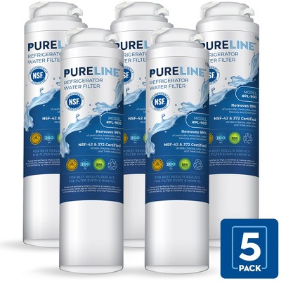 PureLine GE MSWF Refrigerator Water Filter Replacement, Compatible with RWF1500A, 101820A, 101821B Filters (5 Pack)