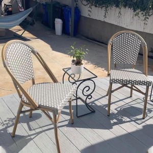 PURPLE LEAF Bistro Chair Set of 2 Hand-Woven Wicker Chairs for Outdoor Patio Porch Garden Indoor, Dining Chairs - 1 of 4