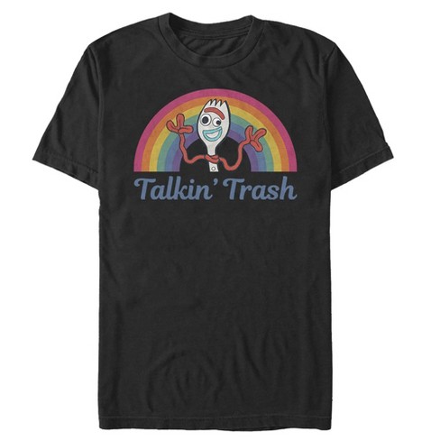 Men's Toy Story Forky Talkin' Trash Rainbow T-shirt - Black - 4x Large :  Target