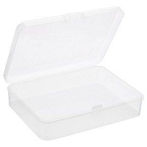 Unique Bargains Plastic Rectangular Storage Case with Hinged Lid 4 Pcs - 1 of 4