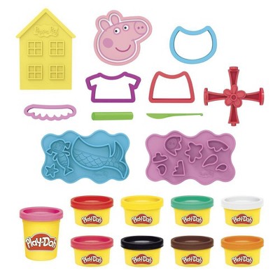 Play-Doh Peppa Pig Stylin Set with 9 Non-Toxic Modeling Compound Cans, 11 Accessories, Peppa Pig Toy for Kids 3 and Up