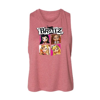 Women's Bratz Original Dolls Cartoon Drawing Graphic Racerback Tank - Heather Mauve - Small