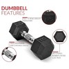5lb 8lb 10lb 12lb 15lb Coated Rubber Hex Dumbbell, Pair of 2 - 4 of 4