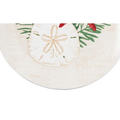 Seaside Greetings Round Ceramic Holiday Platter
