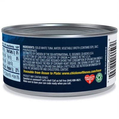 Chicken of the Sea Solid White Albacore Tuna in Water - 12oz