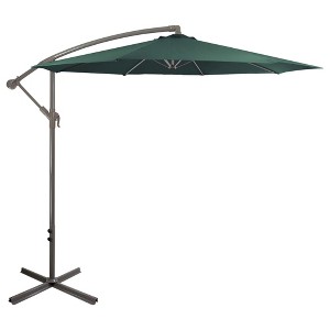 Northlight 10' Outdoor Patio Off-Set Crank and Tilt Umbrella - Green - 1 of 4