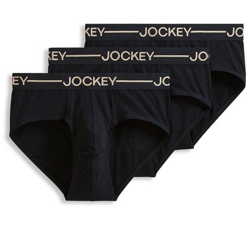 Jockey Men's Organic Cotton Stretch Brief - 3 Pack 2XL Black