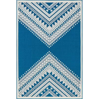 Nuloom Landry Aztec Indoor/outdoor Area Rug 8x10, Teal : Target