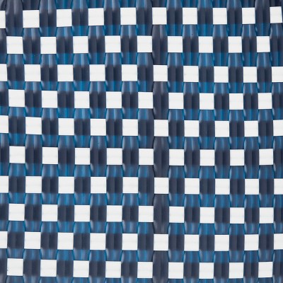 Navy and White Rattan Armless Outdoor Bar Stool