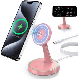 MAGIC JOHN Magnetic Wireless Charger Stand 15W Fast Mag-Safe Charger for iPhone 16/16 Pro/16 Plus/16 Pro Max/15/14/13/12 Series - 1 of 4