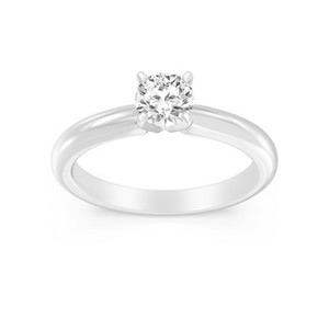GILDED 1/2 CTTW Round Cut Lab Grown Diamond Solitaire Ring in 10KT White Gold, Size 7 - 1 of 4
