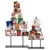 Tangkula Set of 2 Card Holder Christmas Tree w/36 Round Clips Metal Hanging Rack Display Stand Black - 2 of 4