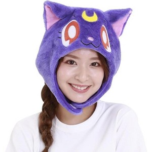 Clever Idiots Inc. Sailor Moon Luna Cozy Costume Adult  Beanie Hat - 1 of 2