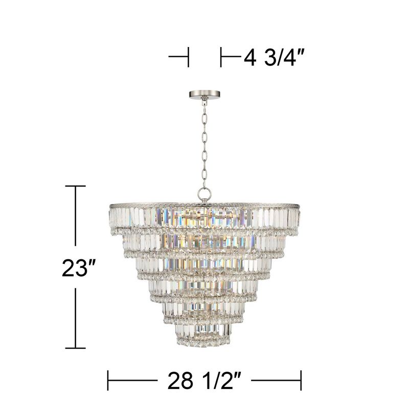 Vienna Full Spectrum Silver Hanging Chandelier 28 1/2" Wide Traditional Crystal Shade Fixture for Dining Room House Entryway, 4 of 9