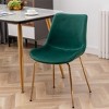 Roundhill Furniture Aufurr Modern Velvet Dining Chair, Green, Set of 2 - 2 of 4