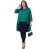 Agnes Orinda Women's Plus Sie High Low Hem Crew Neck 3/4 Sleeve Button Casual Blouse - 3 of 4