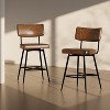 38.5''H Retro Swivel Counter Stools Set of 2, PU Accent Counter Chairs with Iron Frame, Footrest -ModernLuxe - 2 of 4