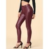 INSPIRE CHIC Women's High Waist Skinny Disco Faux Leather Pants - 2 of 4