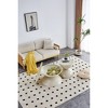 Marble-Look Top and Steel Round Coffee Tables Set of 2 with Movable Storage Top, Integrated Cat Bed and Multifunctional Design - 2 of 4