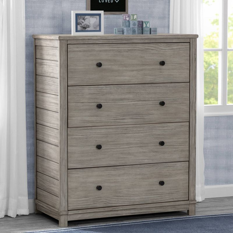 Simmons Kids&#39; Monterey 4 Drawer Chest with Interlocking Drawers - Rustic White, 3 of 13