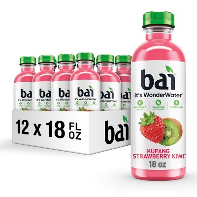 Bai Antioxidant Infused Water, Kupang Strawberry Kiwi - 18 Fl Oz Bottle (Pack of 12)