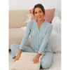 cheibear Women's Long Sleeve Button Down Top with Pants Pajama Sets 2 Pcs - image 3 of 4