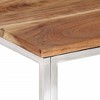 vidaXL Coffee Table Silver Stainless Steel and Solid Wood Acacia - 4 of 4