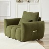 Comfy Single Sofa Chair, Deep Seat Teddy Armchair, Upholstered Accent Chair with Toss Pillow for Living Room or Bedroom - Koiai - 2 of 4