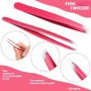 LOVELAY CREATIONS 12-Pack Pink Eyebrow Tweezers - 2 of 4
