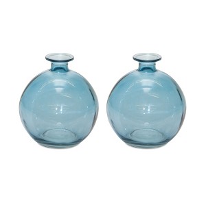 Bubble Vase Set – 5.5"H Blue Glass Vases for Flowers or Faux Stems – By Melrose - 1 of 3
