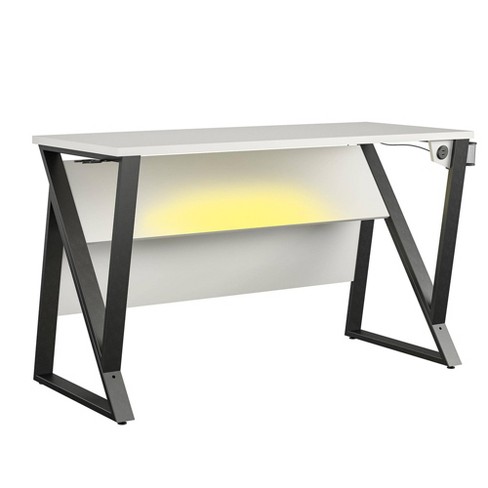 Xtreme Gaming Corner Desk With Riser & Led Light Kit White - Ntense : Target