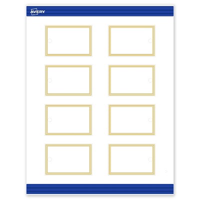 Avery Printable Rectangle Tags, Gold Multi-Lined Border, 2" x 3", Matte White Rectangle Tags, Laser/Inkjet, 80ct, Great for Product Tags