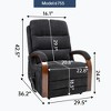FONTOI Accent Chair with Side Pockets, Recliner Chair with Comfortable Back and Wood Armrests, Black, 36.23"*42.52"*29.53" - 3 of 4