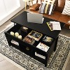 Tangkula Wood Lift Top Modern Coffee Table w/Hidden Compartment and Open Storage Shelf for Living Room Black - 3 of 4