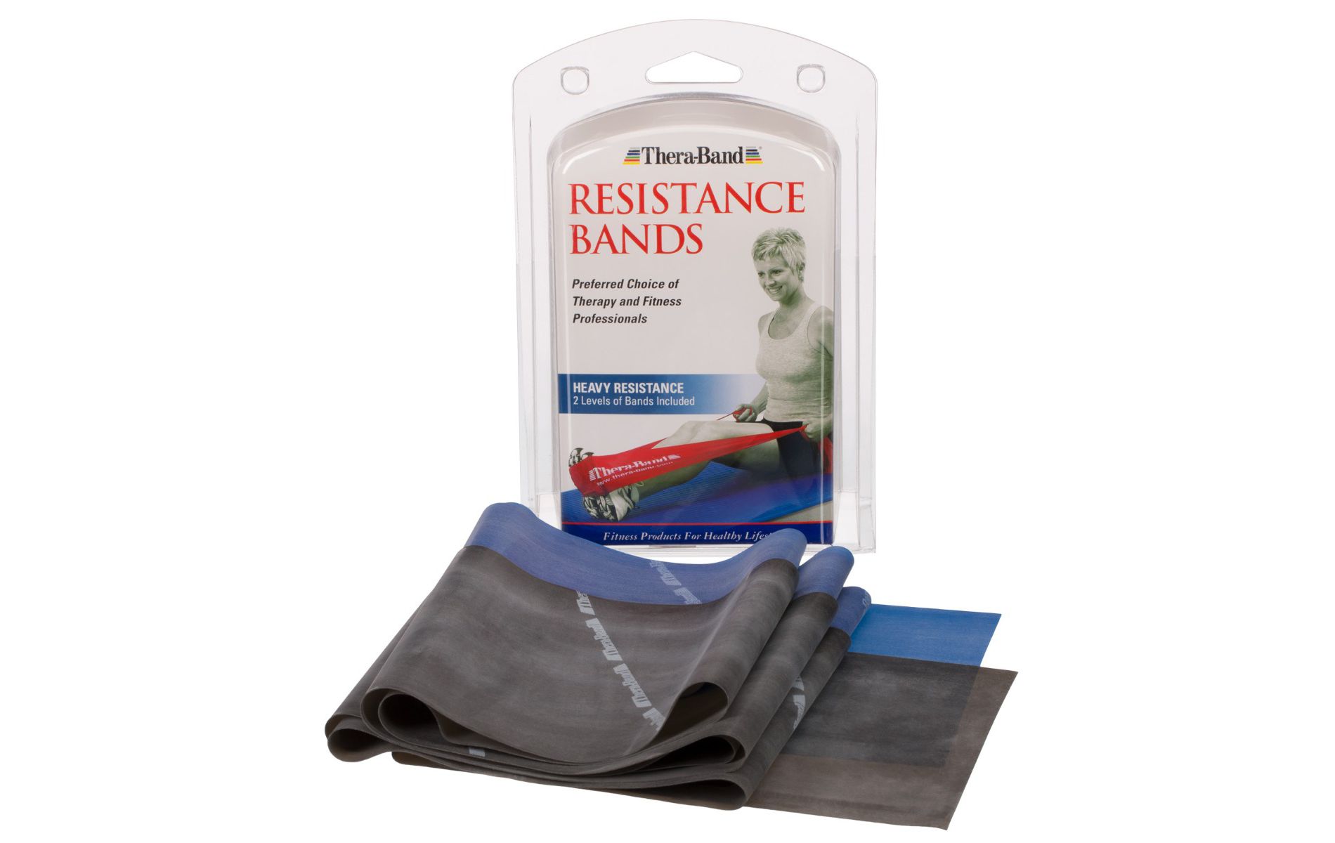 THERABAND Resistance Bands Set, Blue & Black, Advanced, Strength Training, Non-Latex