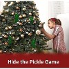 4E's Novelty 4 Pack Blown Glass Pickle Ornament for Christmas Tree - 4” Christmas Pickle for Traditional German Christmas Pickle Ornament Game & Decor - 3 of 4
