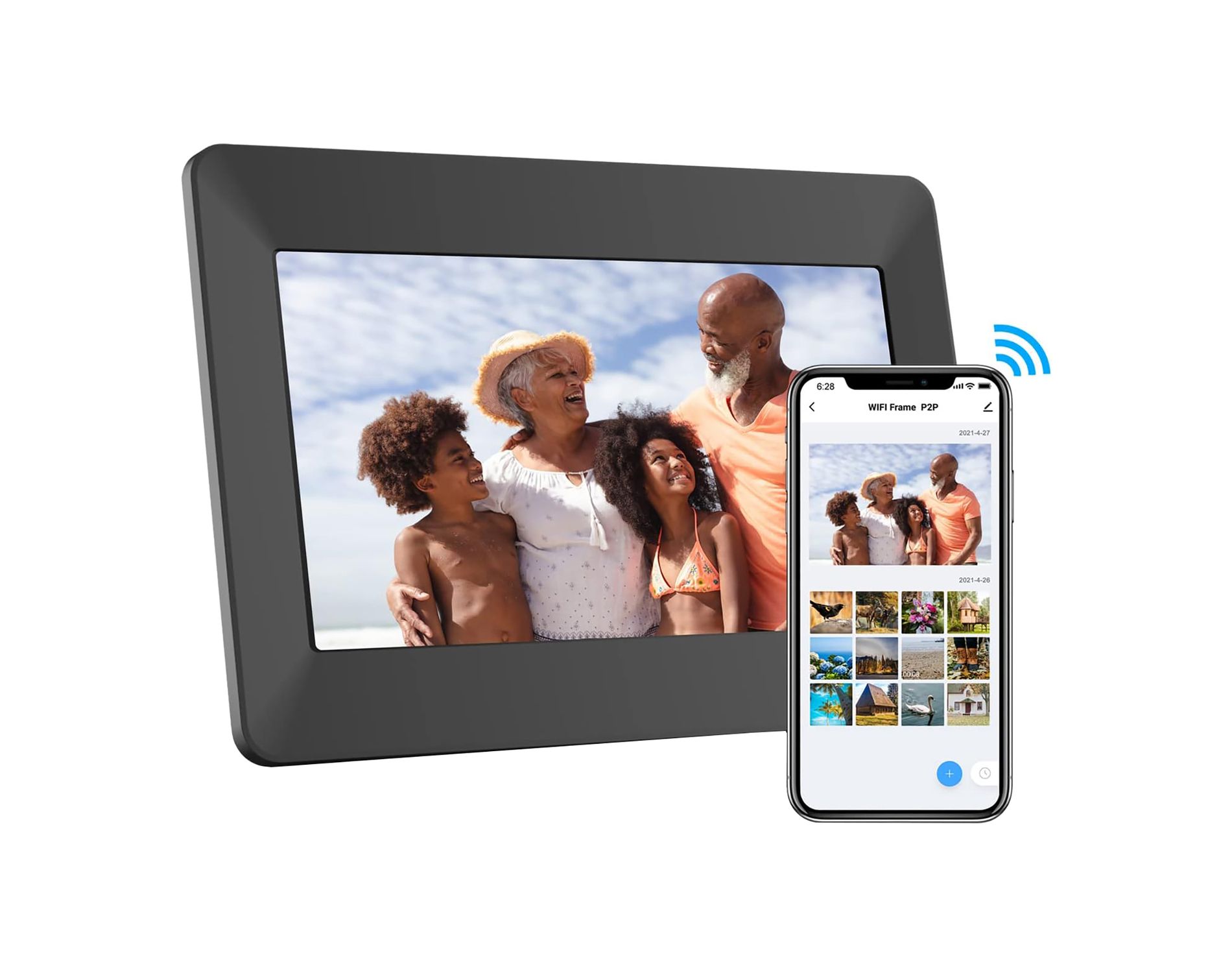 eco4life 10.1-In. Wi-Fi® Digital Photo Frame with Photos/Video Sharing and Touch Screen, CPF1026 in Black