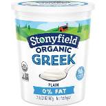 Stonyfield Organic Fat Free Plain Greek Yogurt - 32oz