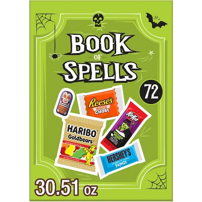 HERSHEY'S Chocolate & Sweets Assorted Trick or Treat Halloween Candy Spell Book Box - 30.51oz/72pc