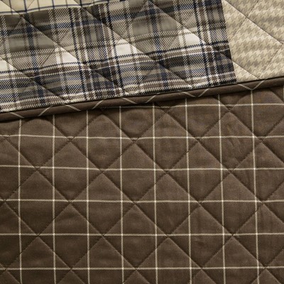 King Black and Brown Reversible Microfiber Quilt Set