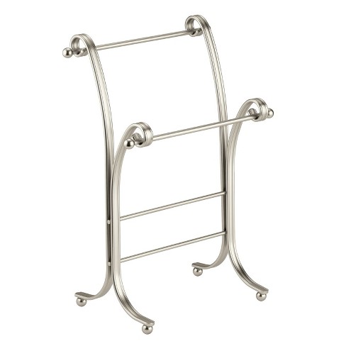 mDesign Metal Fingertip Towel Holder for Bath Vanity Countertop Satin 